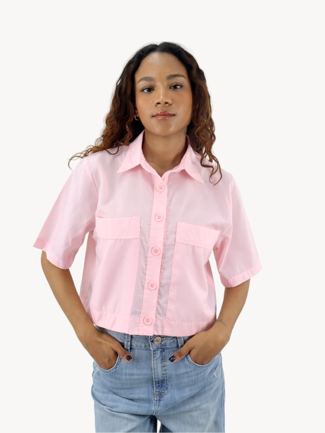 Camisa manga corta de color rosa NUEVA TEMPORADA