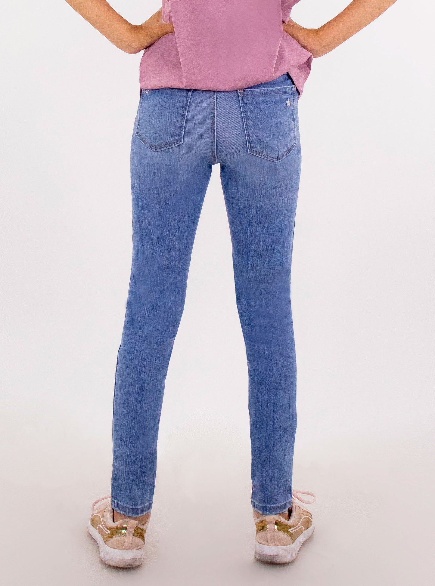 Jeans skinny con bordado de estrellas