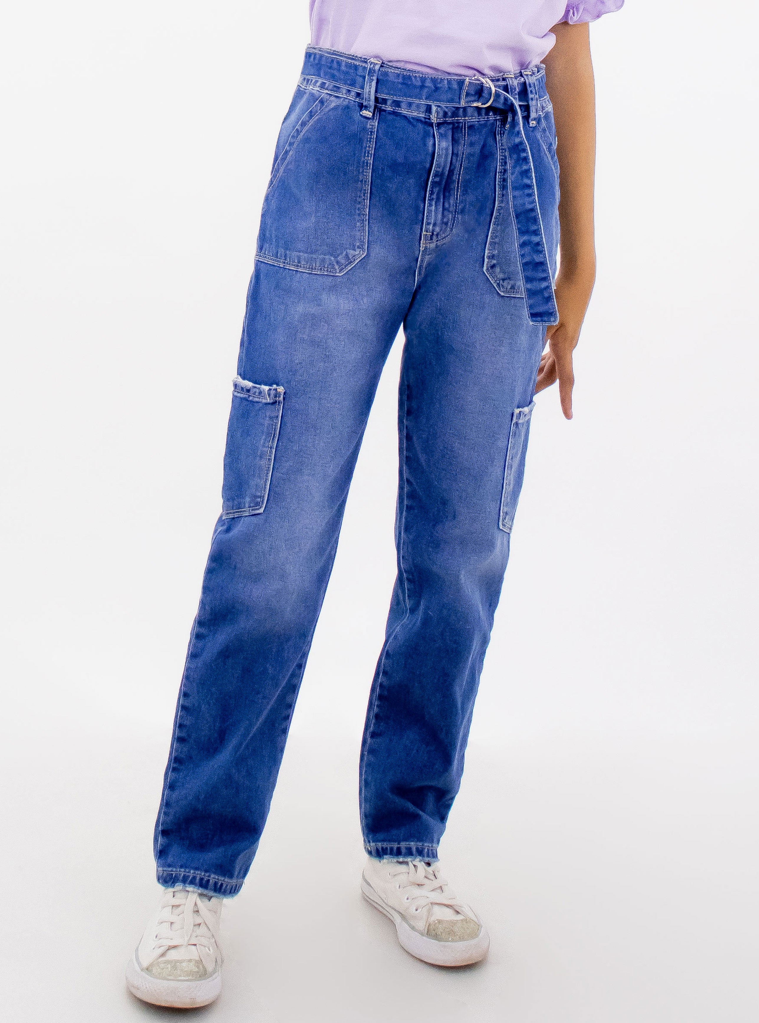 Jeans cargo con cinturón – COMFORT JEANS