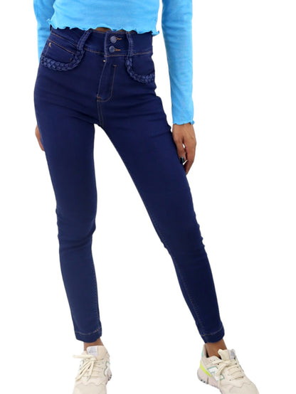 Jeans skinny tiro alto azul oscuro (NUEVA TEMPORADA)