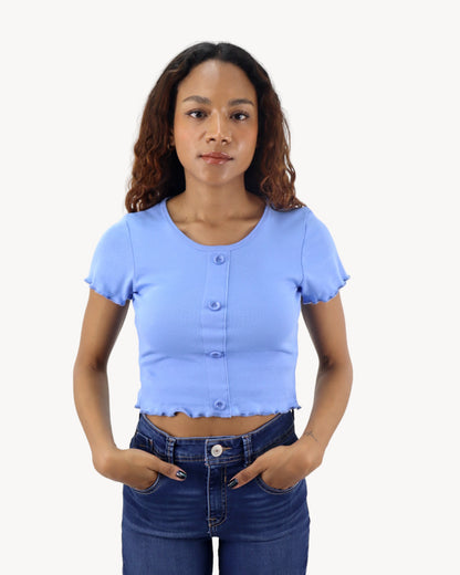 Playera crop de color azul cielo (NUEVA TEMPORADA)