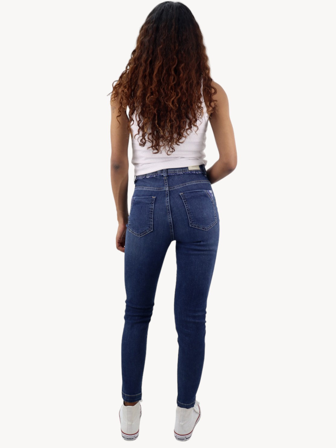 Jeans skinny tiro alto de color azul oscuro (NUEVA TEMPORADA)