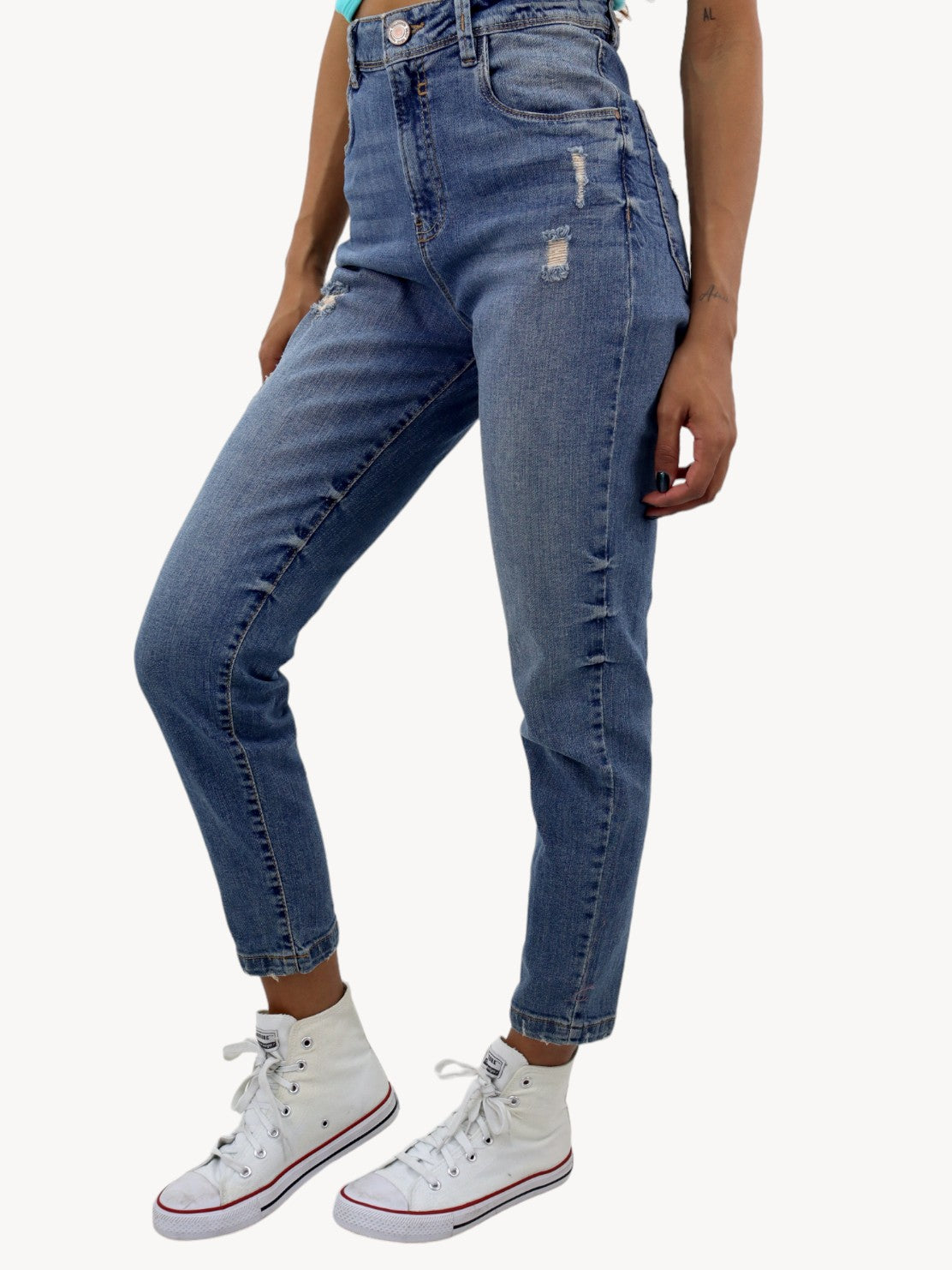 Jeans mom clasic con destrucción (NUEVA TEMPORADA)