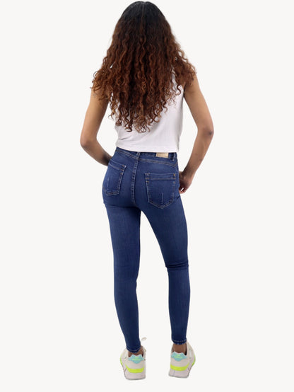 Jeans skinny tiro alto de color azul oscuro (NUEVA TEMPORADA)