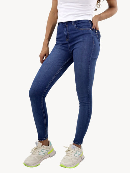 Jeans skinny tiro alto de color azul oscuro (NUEVA TEMPORADA)