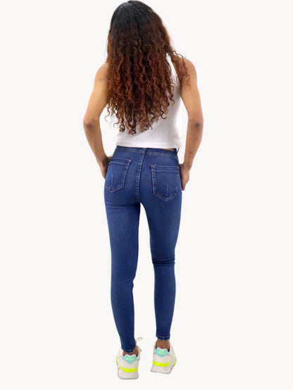 Jeans skinny tiro alto de color azul oscuro (NUEVA TEMPORADA)