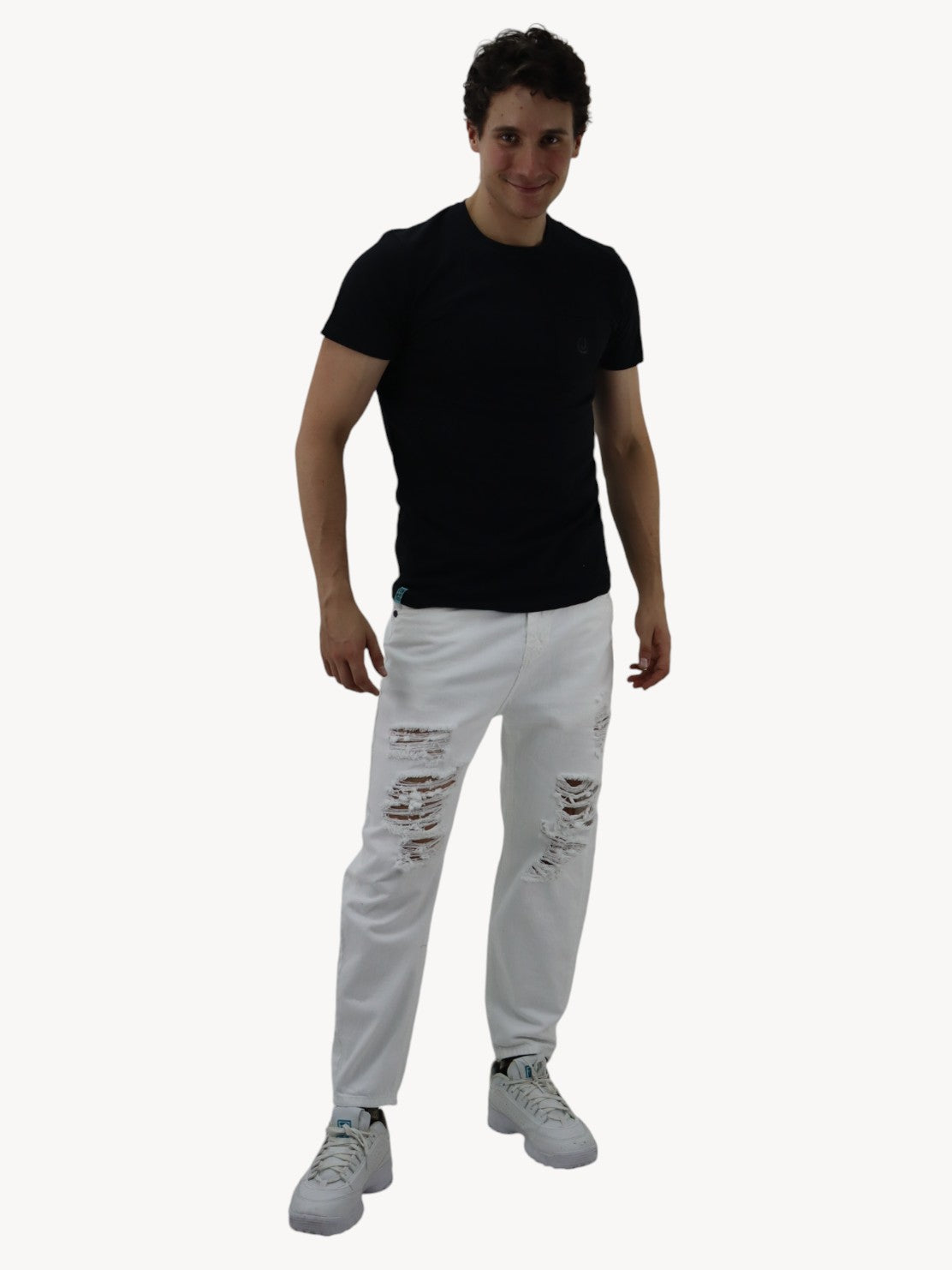 Jeans loose de color blanco con destrucción (NUEVA TEMPORADA)