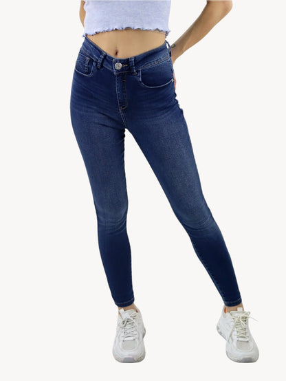 Jeans skinny tiro alto de color azul oscuro (NUEVA TEMPORADA)