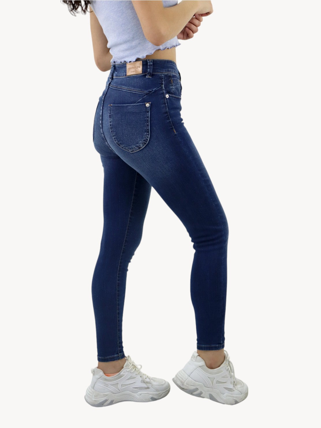 Jeans skinny tiro alto de color azul oscuro (NUEVA TEMPORADA)