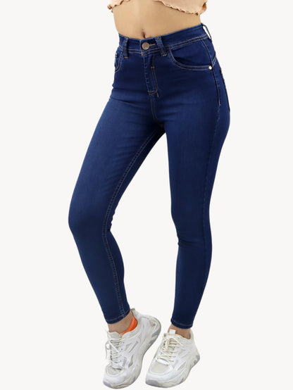 Jeans skinny tiro alto de color azul oscuro (NUEVA TEMPORADA)