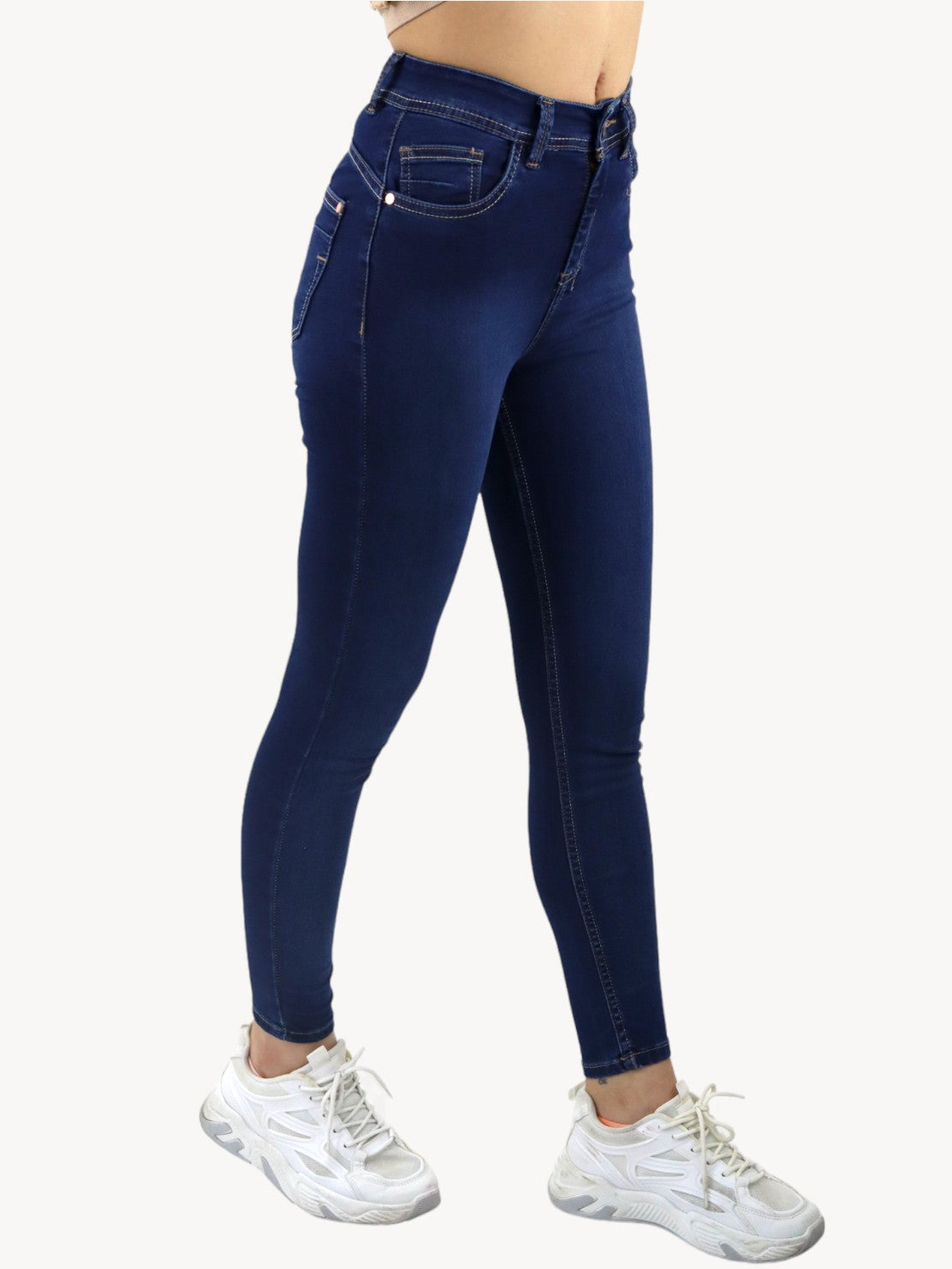 Jeans skinny tiro alto de color azul oscuro (NUEVA TEMPORADA)