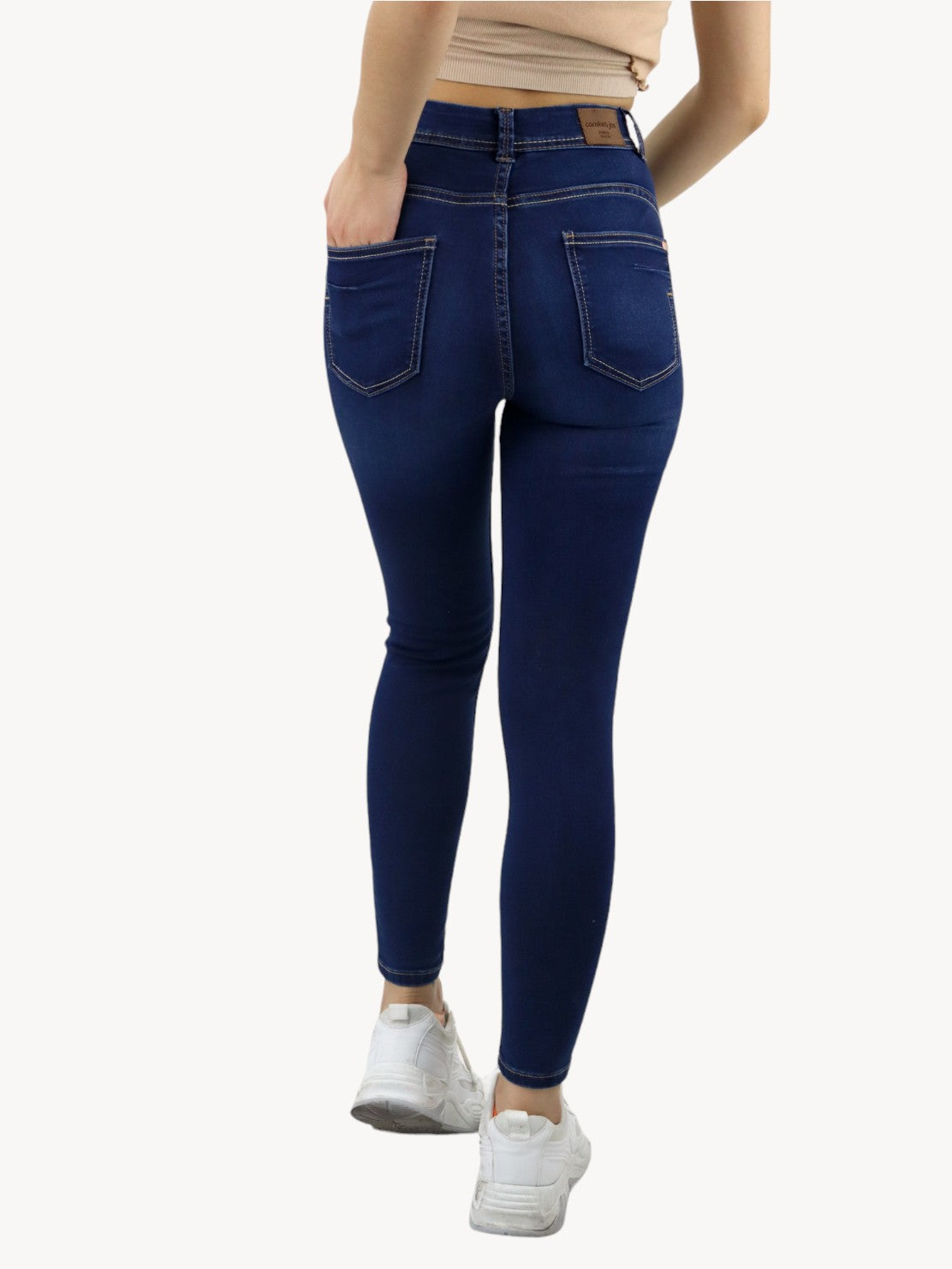 Jeans skinny tiro alto de color azul oscuro (NUEVA TEMPORADA)