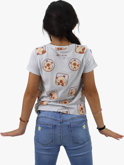 Playera manga corta con print de capibaras (NUEVA TEMPORADA)