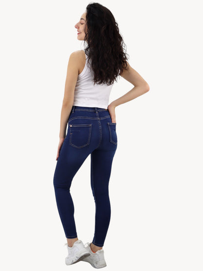 Jeans skinny tiro alto de color azul oscuro (NUEVA TEMPORADA)