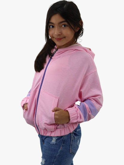 Sudadera con cremallera de color rosa (NUEVA TEMPORADA)