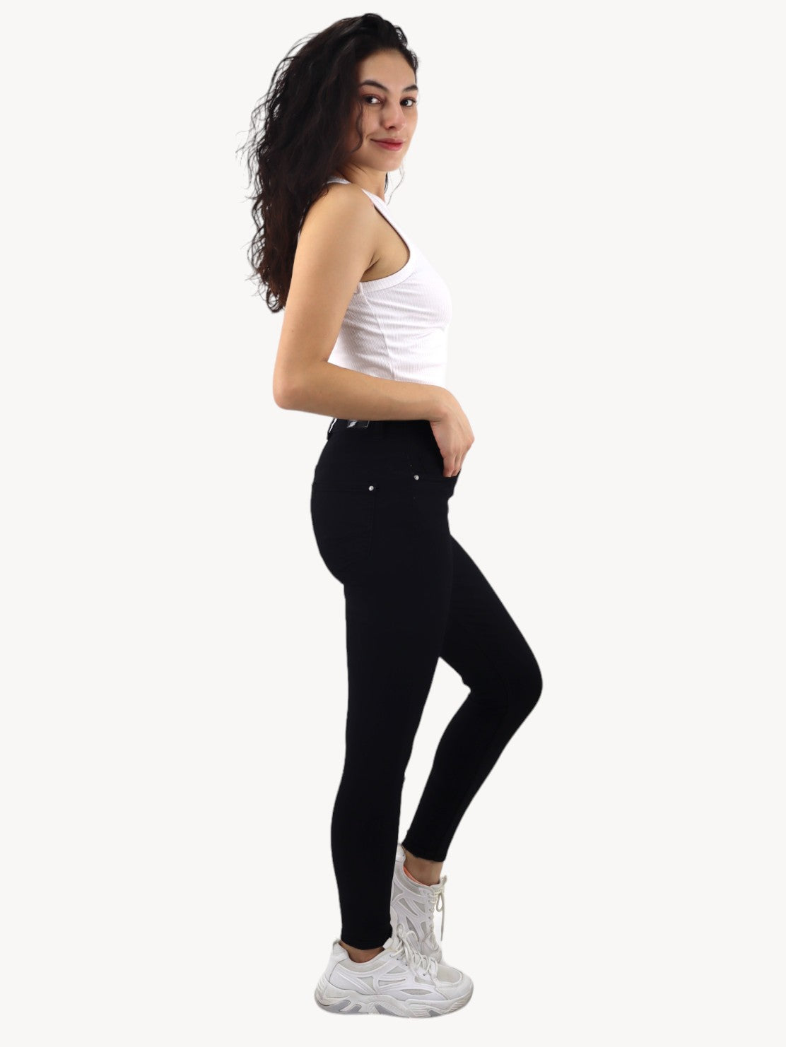 Jeans skinny tiro alto negro (NUEVA TEMPORADA)