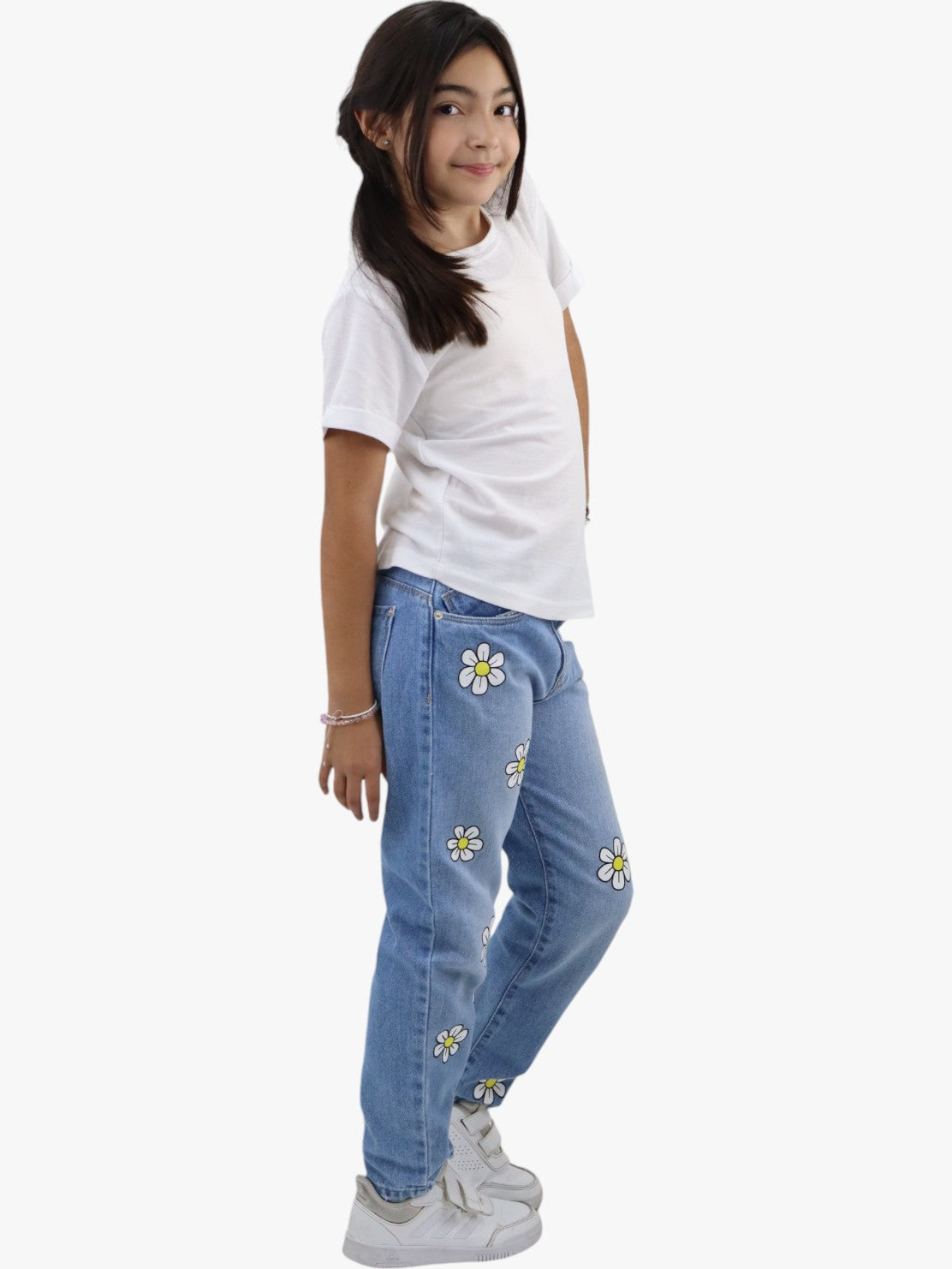 Jeans mom clasic con estampado floral (NUEVA TEMPORADA)