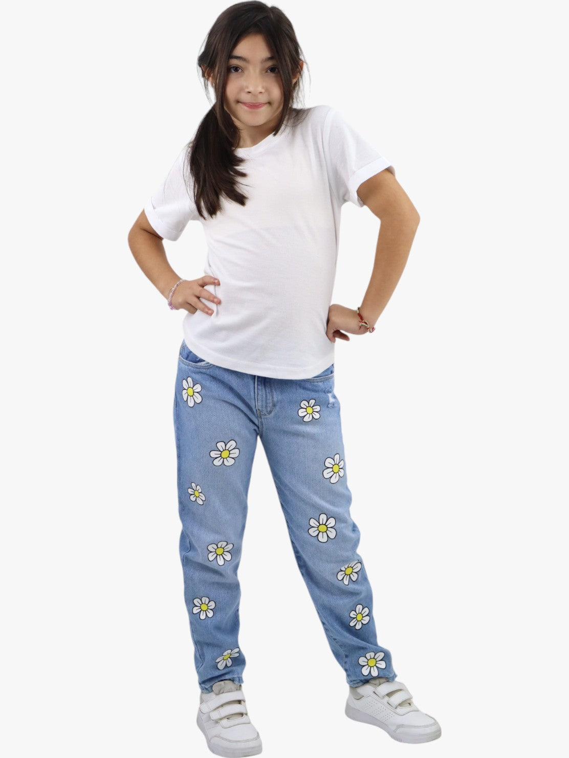 Jeans mom clasic con estampado floral (NUEVA TEMPORADA)