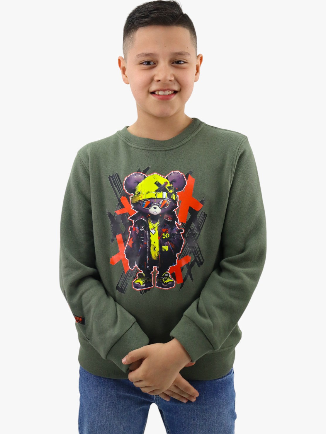 Sudadera cerrada con estampado de oso (NUEVA TGEMPORADA)