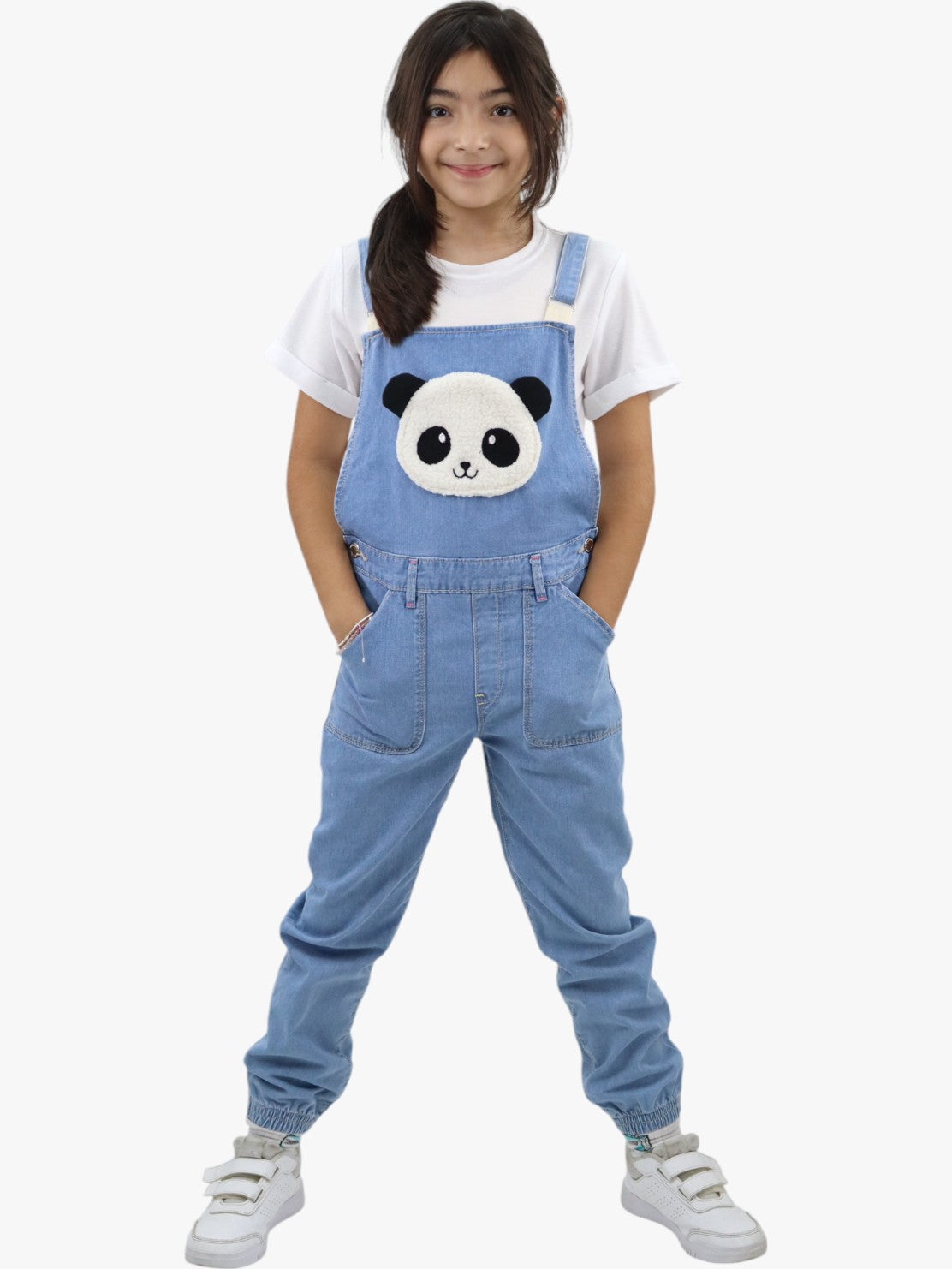 Overol jogger denim con diseño de panda (NUEVA TEMPORADA)