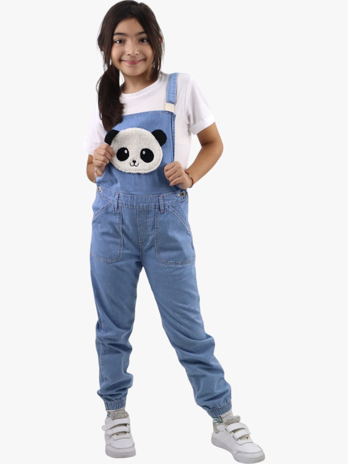 Overol jogger denim con diseño de panda (NUEVA TEMPORADA)