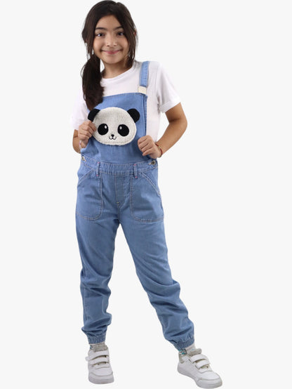 Overol jogger denim con diseño de panda (NUEVA TEMPORADA)