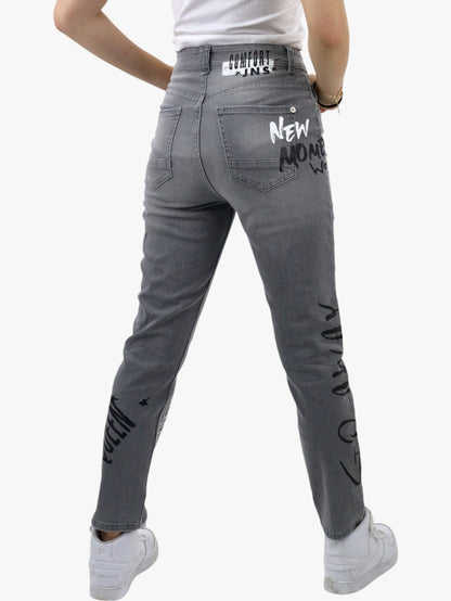 Jeans mom clasic con estampado (NUEVA TEMPORADA)