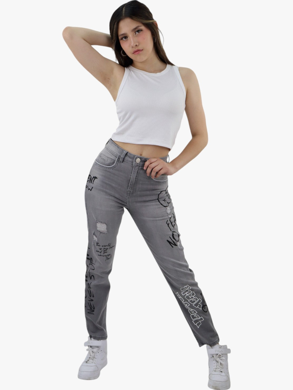 Jeans mom clasic con estampado (NUEVA TEMPORADA)