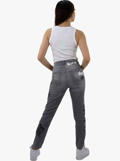 Jeans mom clasic con estampado (NUEVA TEMPORADA)