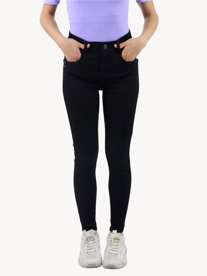 Jeans skinny tiro alto de color negro (NUEVA TEMPORADA)