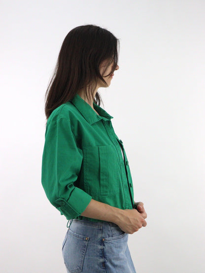 Sobrecamisa crop parachute de color verde (NUEVA TEMPORADA)