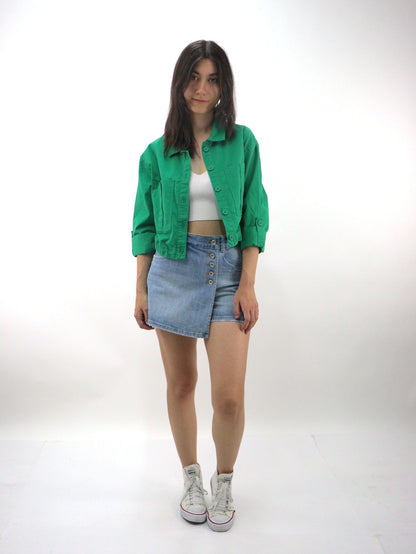 Sobrecamisa crop parachute de color verde (NUEVA TEMPORADA)