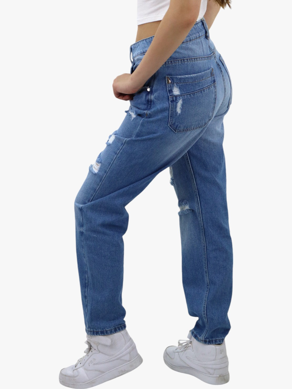 Jeans mom clasic con destrucción (NUEVA TEMPORADA)