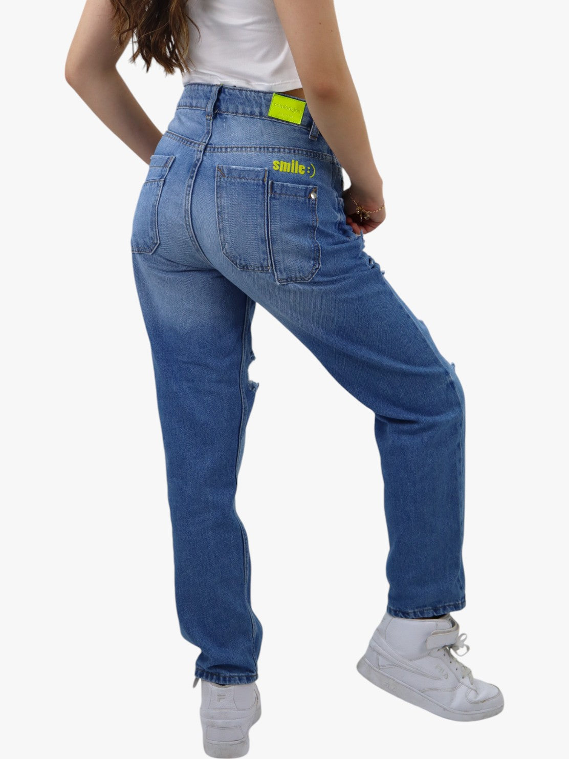 Jeans mom clasic con destrucción (NUEVA TEMPORADA)