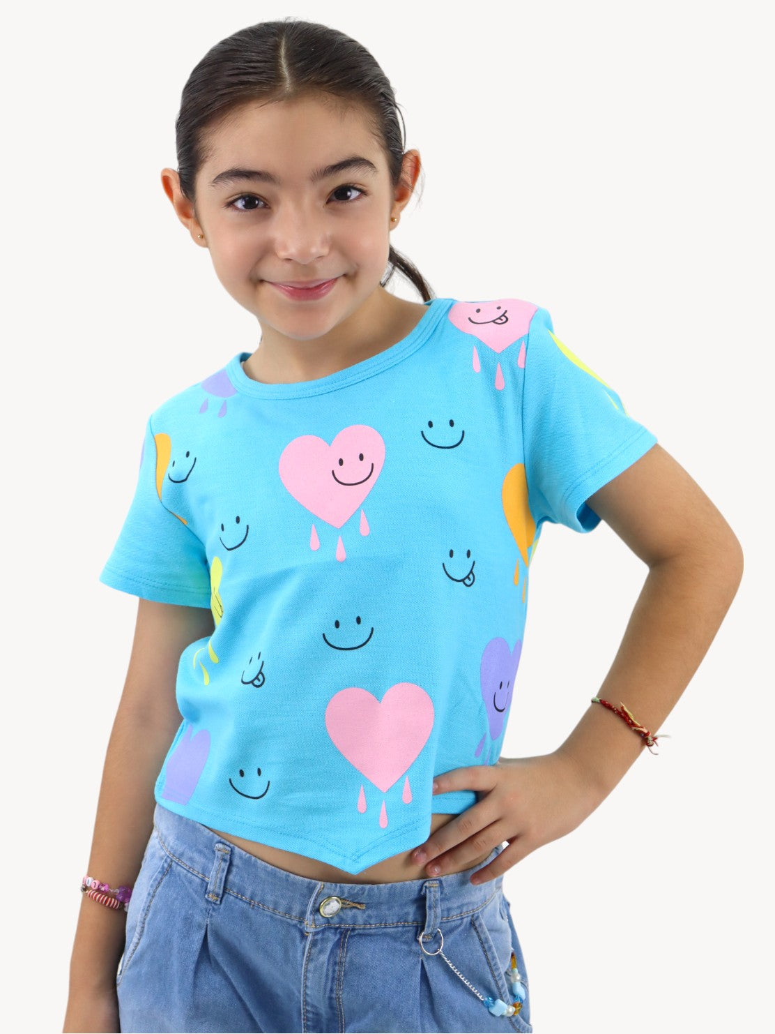 Playera smiley azul turquesa (NUEVA TEMPORADA)