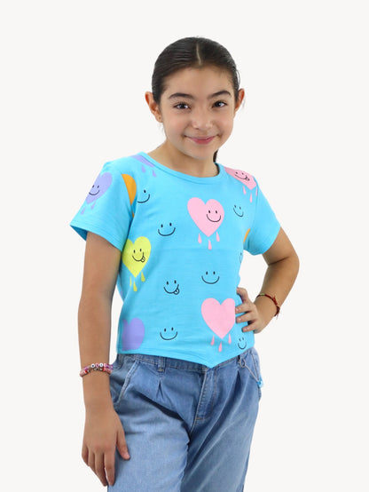 Playera smiley azul turquesa (NUEVA TEMPORADA)