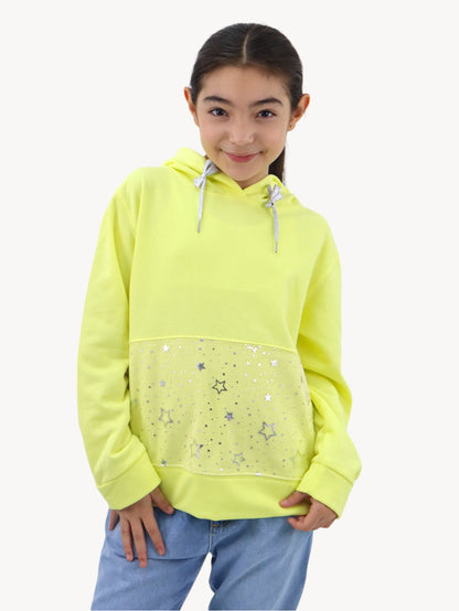 Sudadera con capucha de color amarillo con print stars (NUEVA TEMPORADA)