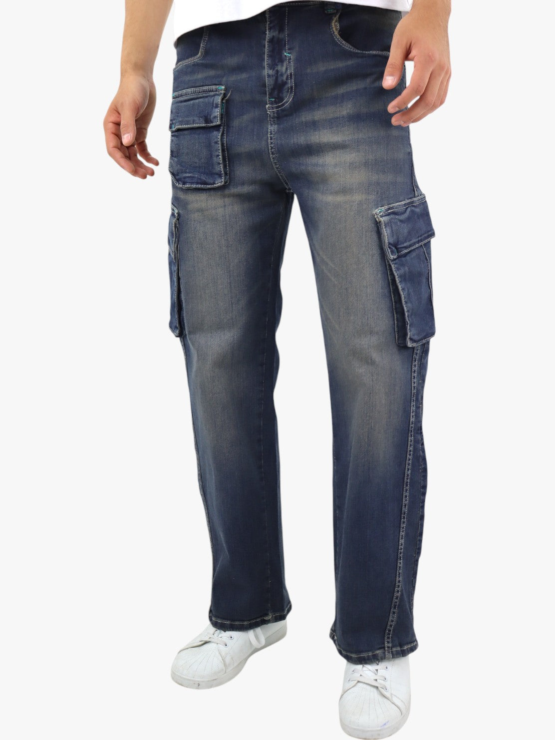 Jeans baggy cargo azul deslavado (NUEVA TEMPORADA)