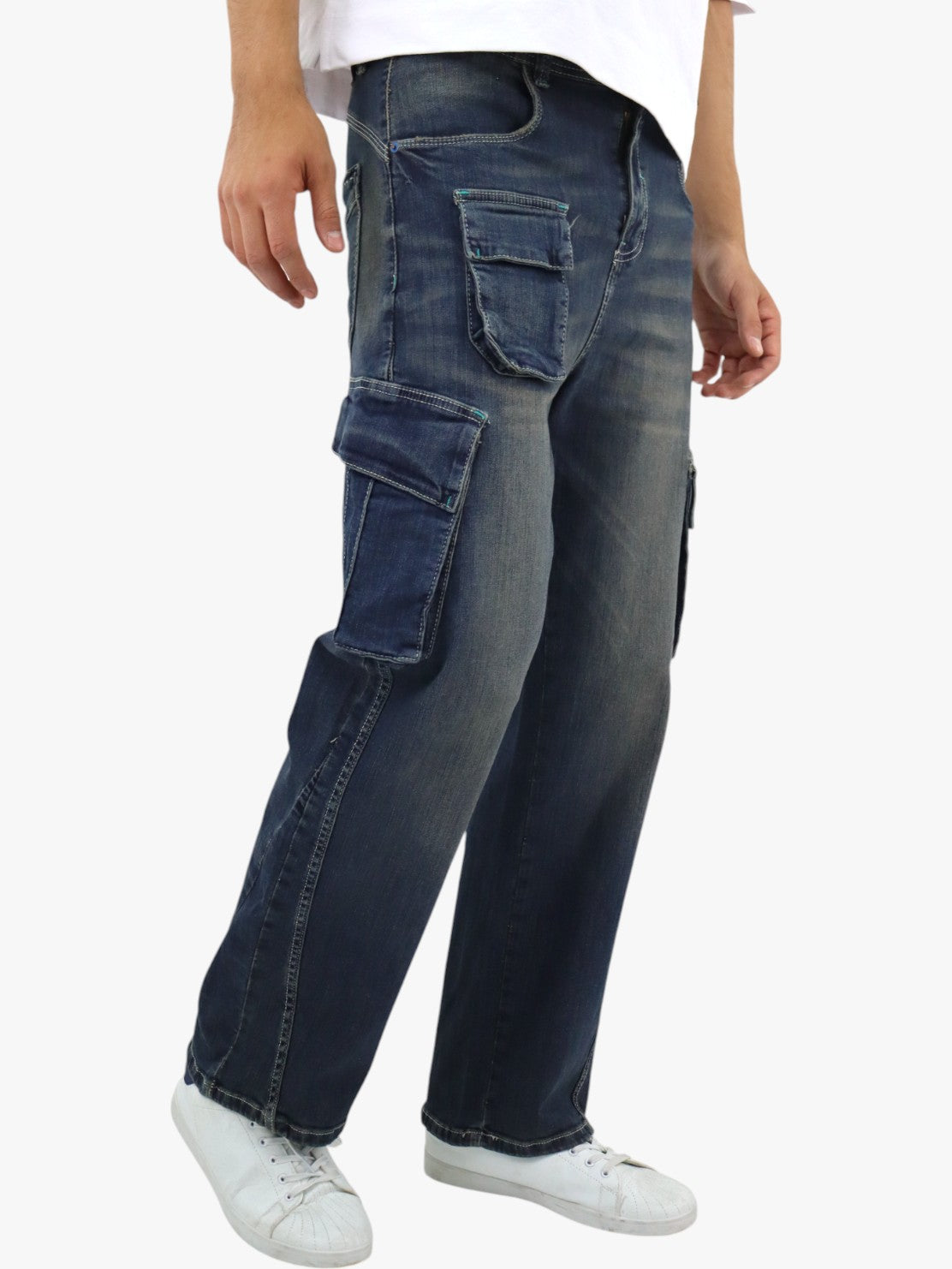 Jeans baggy cargo azul deslavado (NUEVA TEMPORADA)