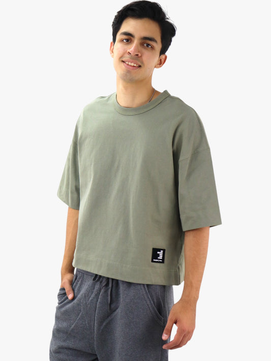 Playera oversize manga corta de color verde (NUEVA TEMPORADA)