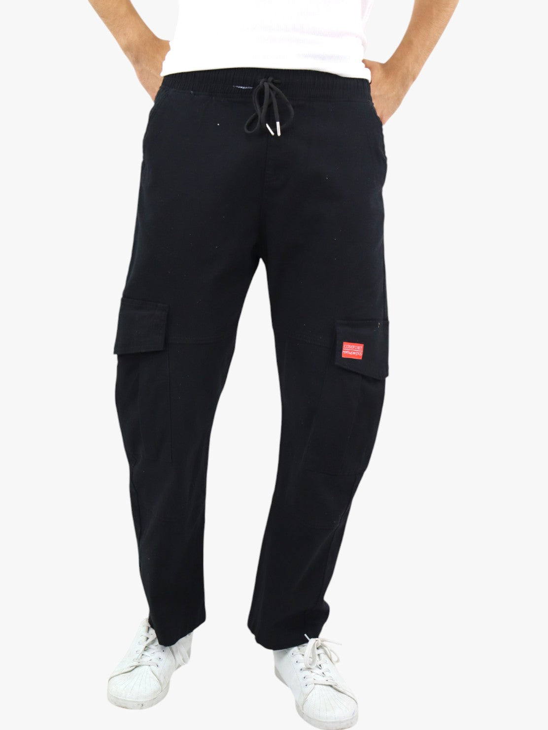 Pantalón cargo de gabardina estilo baggy color negro (NUEVA TEMPORADA)