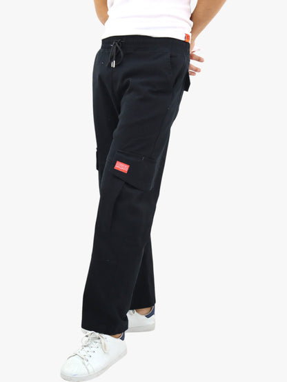 Pantalón cargo de gabardina estilo baggy color negro (NUEVA TEMPORADA)