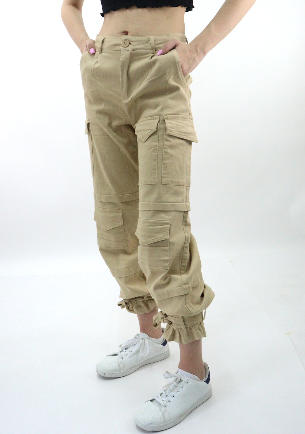 Pantalón cargo de tela stretch color khaki (NUEVA TEMPORADA)