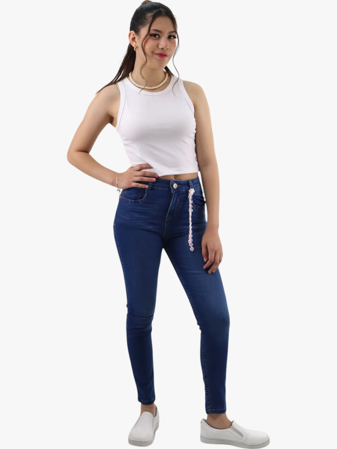 Jeans skinny tiro alto azul oscuro (NUEVA TEMPORADA)