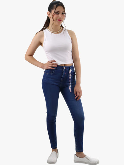 Jeans skinny tiro alto azul oscuro (NUEVA TEMPORADA)