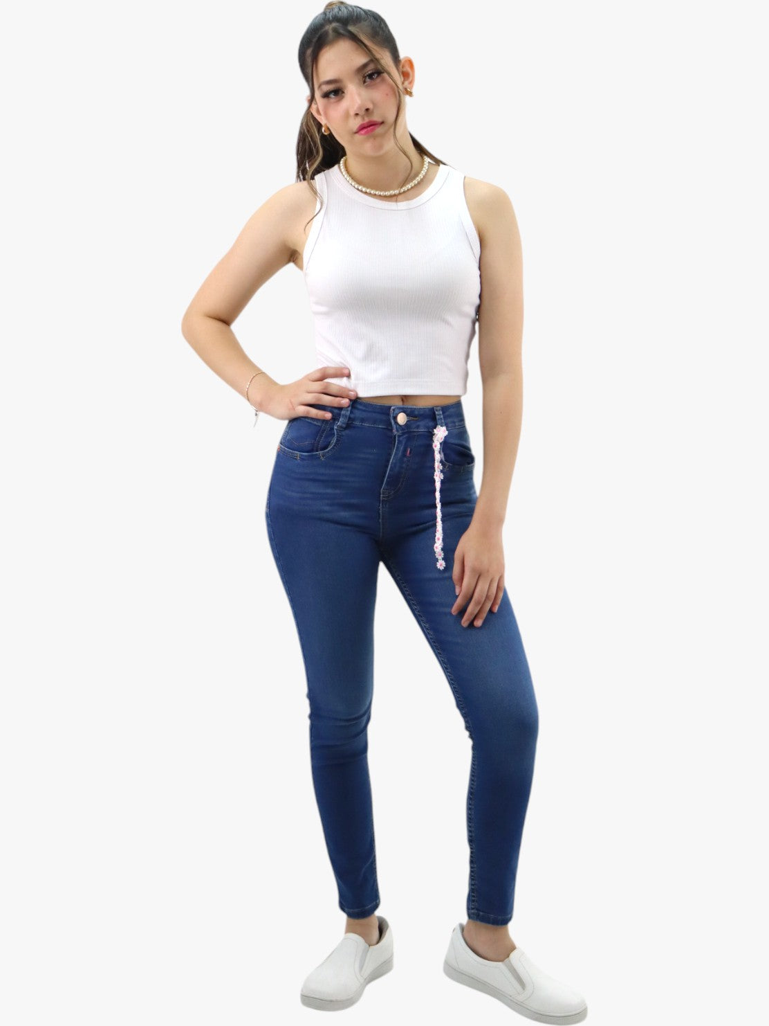 Jeans skinny tiro alto azul oscuro (NUEVA TEMPORADA)