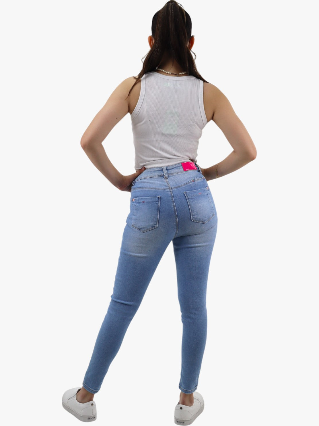 Jeans skinny tiro alto azul claro (NUEVA TEMPORADA)