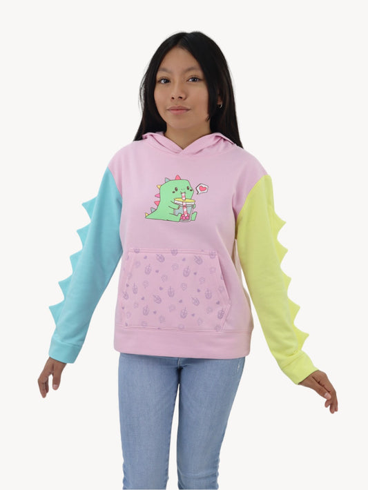 Sudadera de color combinado con diseño de dinosaurio (NUEVA TEMPORADA)