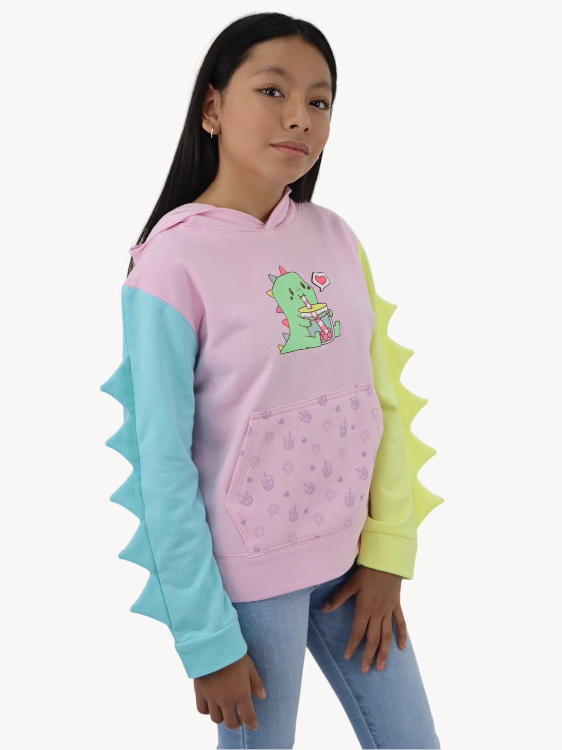 Sudadera de color combinado con diseño de dinosaurio (NUEVA TEMPORADA)