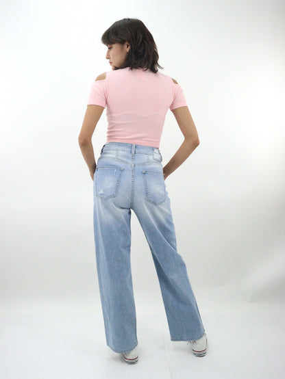 Jeans wide Leg  con destrucción (NUEVA TEMPORADA)